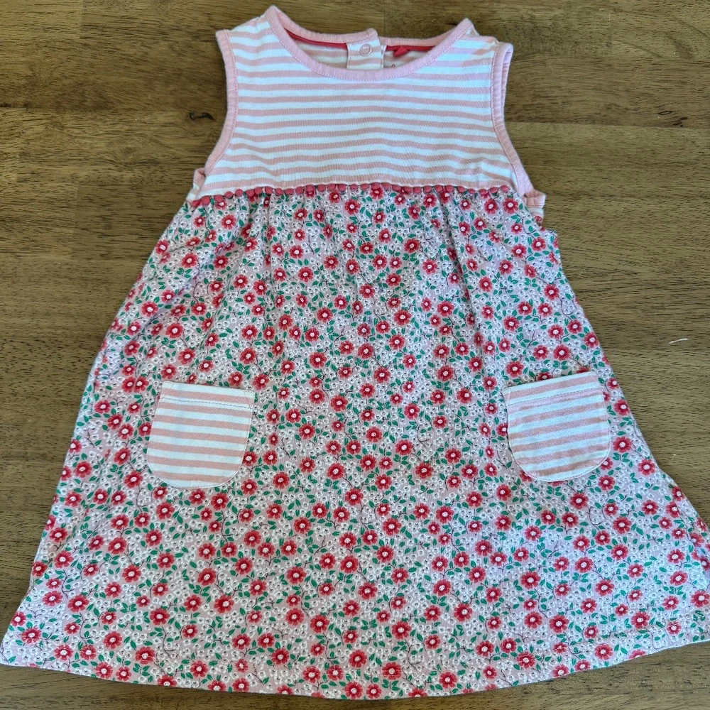 Baby Boden Floral Striped Jersey Dress 2-3